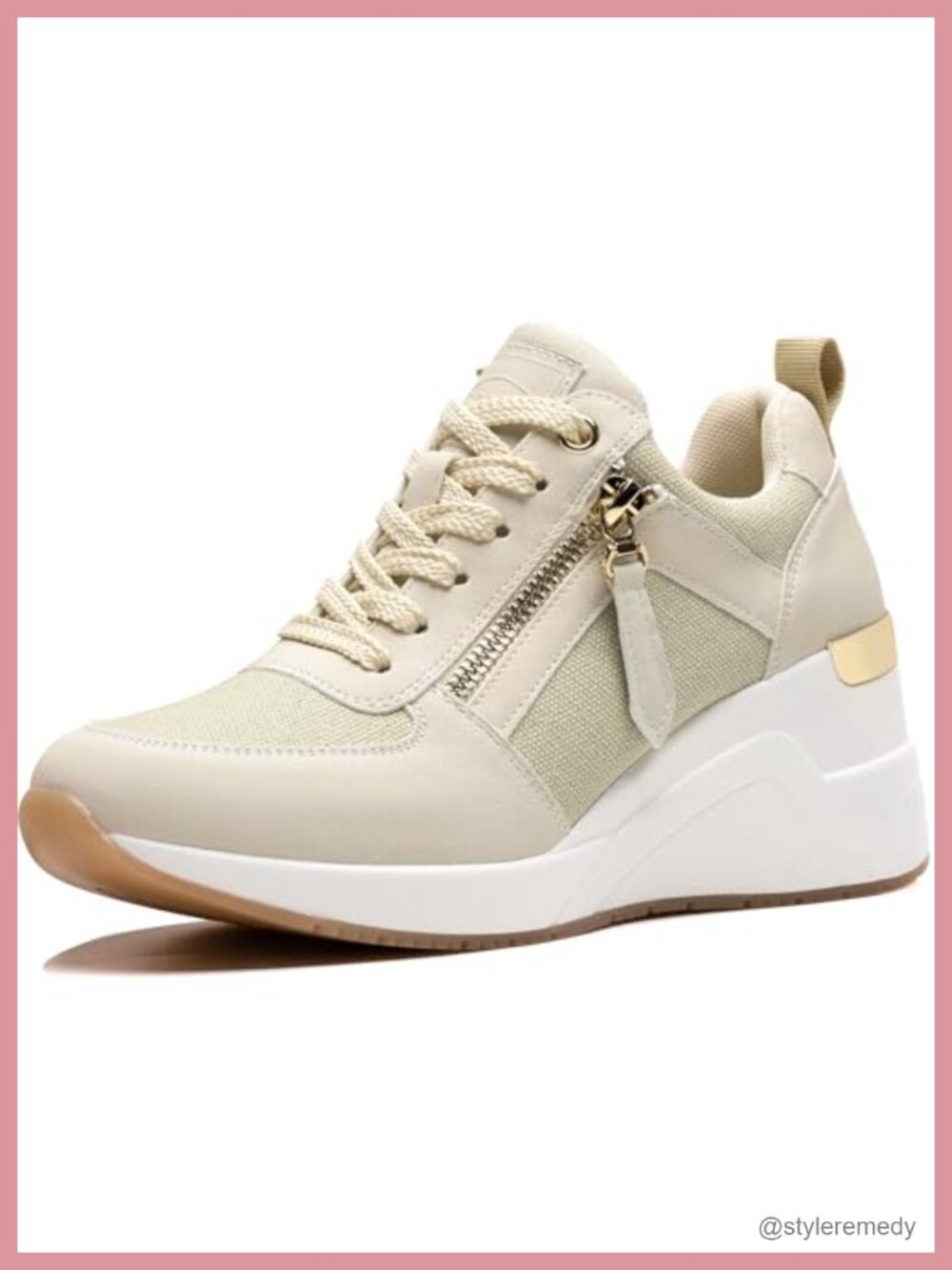 Women's Wedge Sneakers Platform Tennis Shoes Lace-Up Comfort